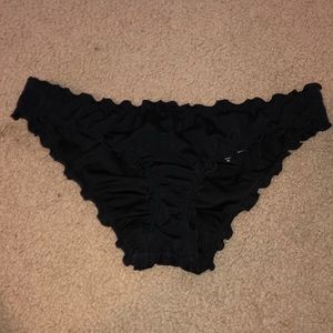 Ruched Black Bikini Bottoms